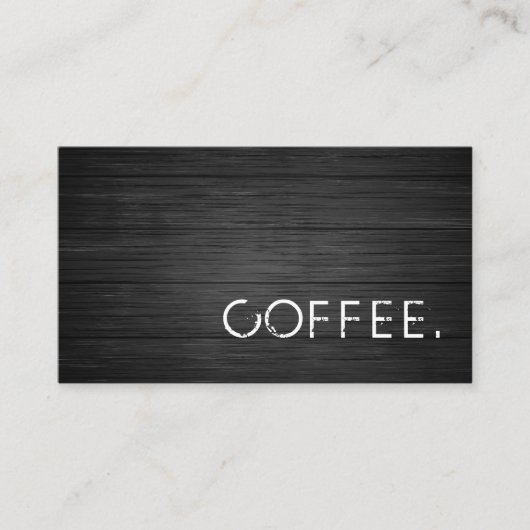 Black Wood Loyalty Coffee Business Card Visitenkarte (Vorderseite)