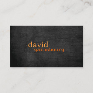Black Wood Orange Typografy Business Card Visitenkarte
