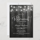 Black Wood Retirement Party Einladung (Vorderseite)