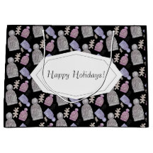 Black Wool Strick Hats Wasserfarbe Handgemalt