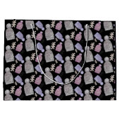 Black Wool Strick Hats Wasserfarbe Handgemalt Große Geschenktüte (Rückseite)