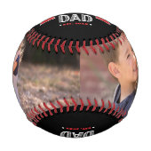 Black World ist das Beste Vater Red Banner Foto Mo Baseball (Vorderseite)