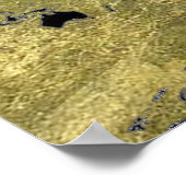 Black World Map Art Decor Poster (Ecke)