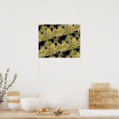 Black World Map Art Decor Poster (Küche)