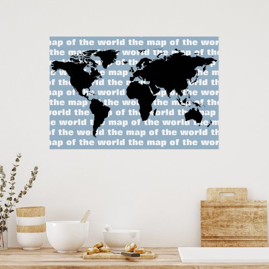 black world map poster (Küche)