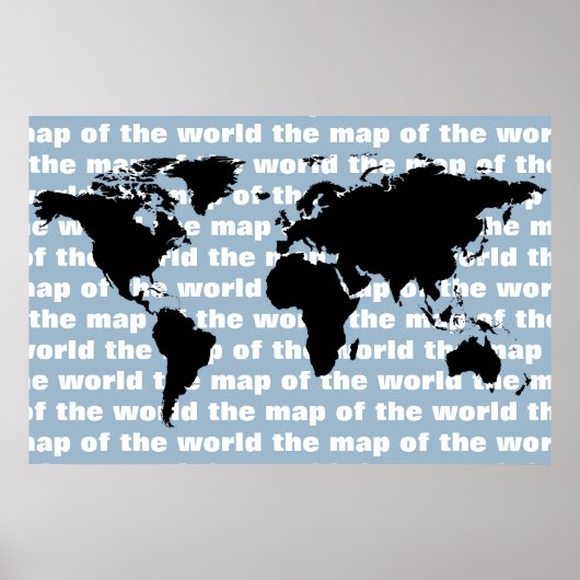 black world map poster (Vorne)