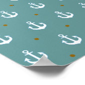 Black World with Anchors Pattern Poster (Ecke)