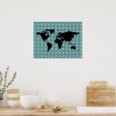 Black World with Anchors Pattern Poster (Küche)