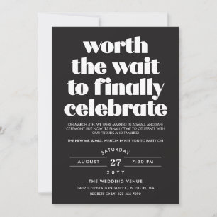 Black Worth the Wait Sequel Wedding Celebration Einladung