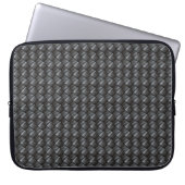 Black Woven Leather Pattern Laptopschutzhülle (Vorderseite)