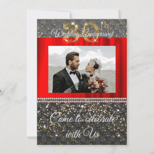 Black Woven & Pearls Gold 30. Hochzeitstag Einladung