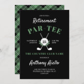Black Wreath Golf Themed Retirement Party Einladung (Vorne/Hinten)
