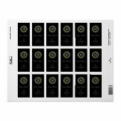 Black & Wreath Monogram Frohe Weihnachtsmarke Adressaufkleber (Vorne)