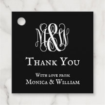 Black Wt Vine Script Monogram B&G Vielen Dank, das