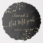 Black x Gold Spritzer Bat Mitzvah Ballon<br><div class="desc">Dieser schicke und elegante Fledermaus Mitzvah Ballon verfügt über einen schwarzen Hintergrund mit Imitaten goldenen Spritzern. Personalisieren Sie es für Ihre Bedürfnisse. Mehr passende Produkte finden Sie in meinem Geschäft.</div>