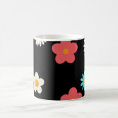 Black Y2K Wildblume Bold Retro Spring Kitchen Kaffeetasse (Mittel)