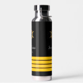 Black Yacht Bootsname Gold Lenkradstreifen Trinkflasche (Links)