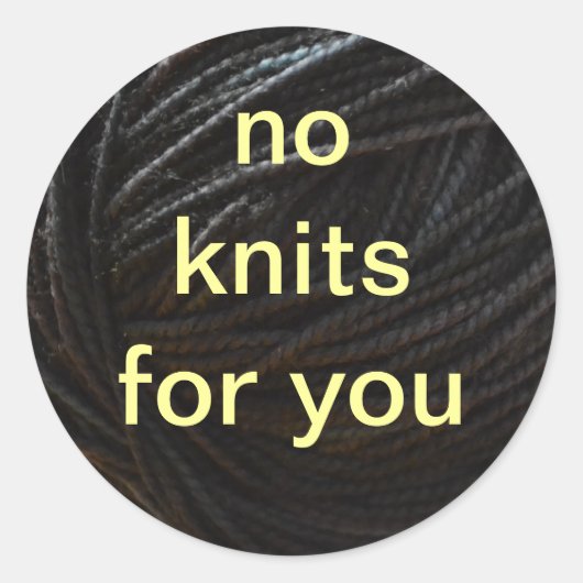 Black Yarn Runder Aufkleber (Vorderseite)