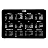 Black Yearly Calendar 2016 Große flexible Magnete (Horizontal)