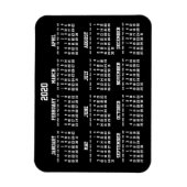 Black Yearly Calendar 2020 Kleine flexible Magnete (Vertikal)
