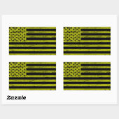 Black & Yellow American USA Flag Grunge Stickers (Blatt)