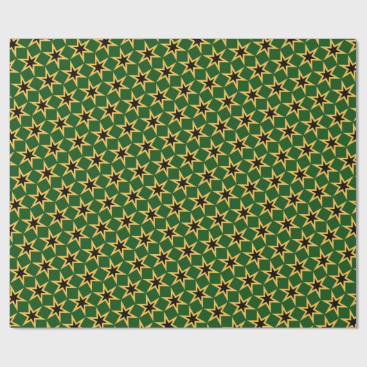 Black Yellow And Green Star Pattern Geschenkpapier (Flach)