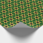 Black Yellow And Green Star Pattern Geschenkpapier (Ecke)