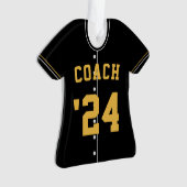 Black & Yellow Baseball Coach Team Jersey Ornament (Vorderseite)