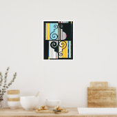 Black Yellow Blue HAVANA Night Collage Poster (Küche)