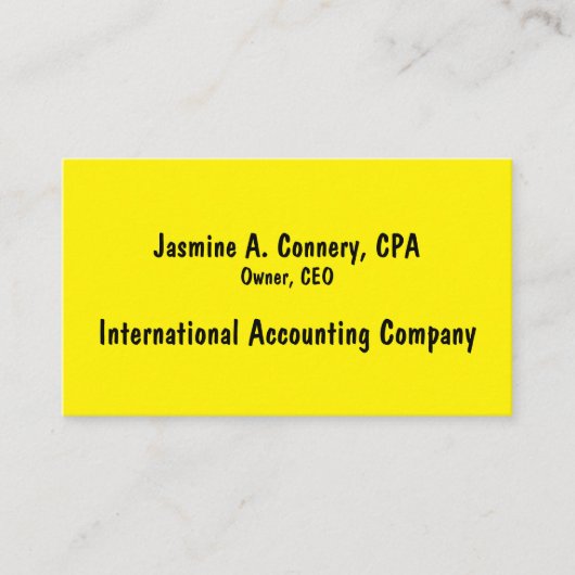 Black Yellow Business Card Visitenkarte (Vorderseite)