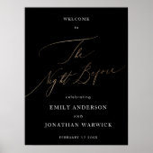 Black Yellow Calligraphy Probe Dinner Poster (Vorne)