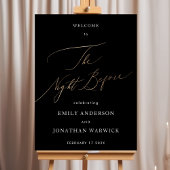 Black Yellow Calligraphy Probe Dinner Poster