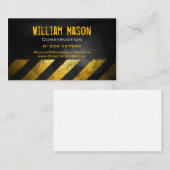 Black Yellow Chevrons Business Card Visitenkarte (Vorne/Hinten)