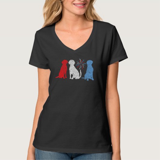 Black Yellow Chocolate Fox Red Lab Silver Patrioti T-Shirt (Vorderseite)