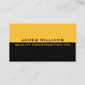 Black Yellow Construction Business Card Visitenkarte (Vorderseite)