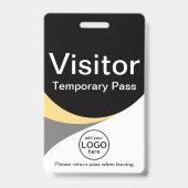 Black Yellow Corporate Visitor Pass ID Barcode Ausweis (Vorderseite)