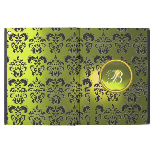 BLACK YELLOW DAMASK GEM MONOGRAMM (Vorderseite)