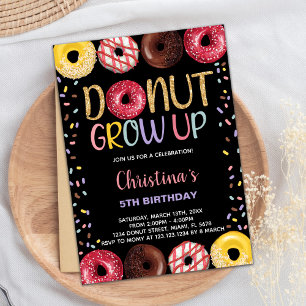 Black Yellow Donut Geburtstagseinladungen Einladung