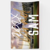 Black Yellow Foil Grad Jahr Custom BOLD FOTO Banner (Vertikal)