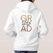 Black Yellow Foil Grad Jahr Custom Chic Hoodi Hoodie (Rückseite)