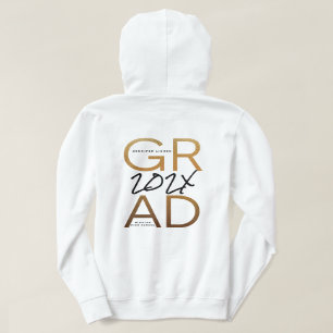 Black Yellow Foil Grad Jahr Custom Chic Hoodi Hoodie