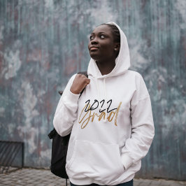 Black Yellow Foil Grad Jahr Custom Chic Hoodie