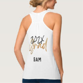 Black Yellow Foil Grad Jahr Custom Chic Tank Top (Rückseite)