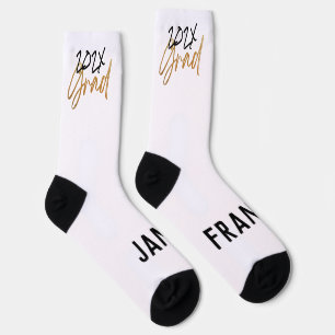 Black Yellow Foil Grad Jahr Custom Modern Socken