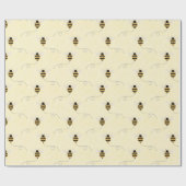 Black Yellow Gold Bees Baby Shower Geschenkpapier (Flach)