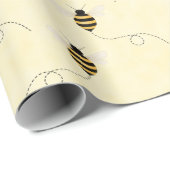 Black Yellow Gold Bees Baby Shower Geschenkpapier (Rolleneckpunkt)