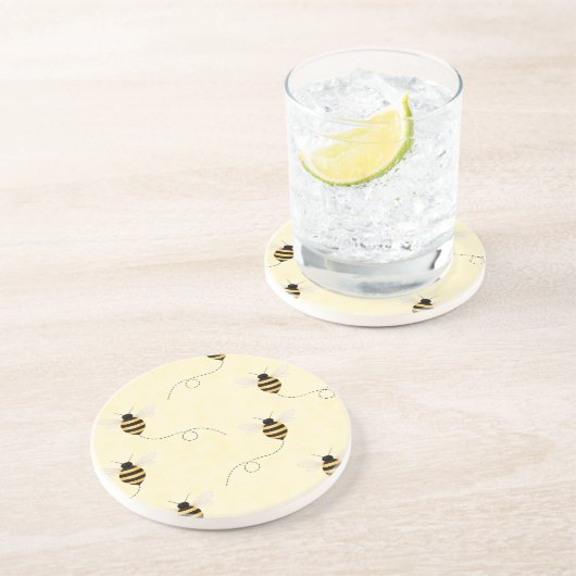Black Yellow Gold Bees Getränkeuntersetzer (Seite)