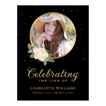 Black Yellow Gold Floral Begräbniszeichen