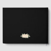 Black Yellow Gold Floral Memorial Beerdigung Foto Gästebuch (Rückseite)