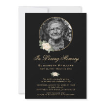 Black Yellow Gold Floral Memorial Service Foto